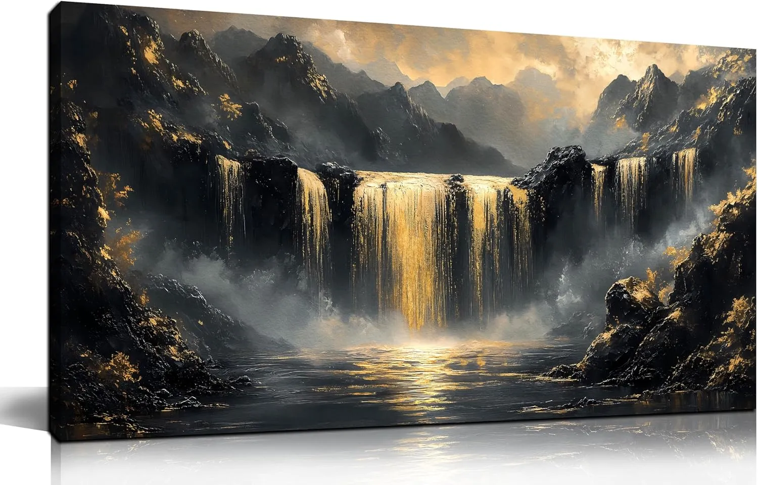 Waterfall Canvas Wall Art for Living Room - Mountain Art Wall Decor for Office - Modern Wall Art for Bedroom Size 20" x 40"