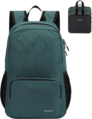 WATERFLY Lightweight Packable Hiking Backpack: 20L Small Foldable Travel Bag Resistant Backpacks for Women Men Camping Vacation Beach Park Outdoor Sports Daypack