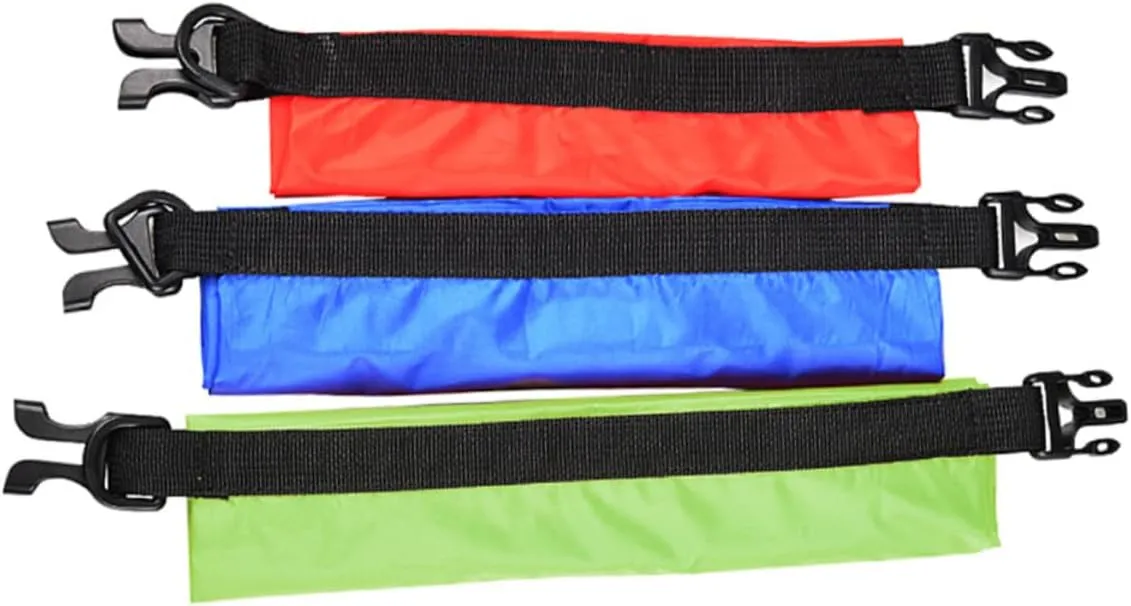 Waterproof Bag Set 3 Sizes 1.5l 3l 8l Reflective Buoy Red Blue Green Storage for Outdoor and Swim Trips