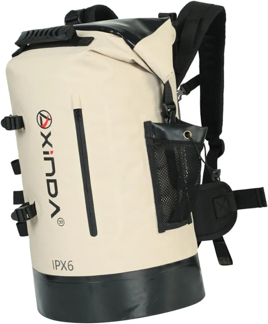 Waterproof Dry Bag Backpack with Shoulder Strap Dry Storage Bag Roll Top Sack for Sailing Boating Canoeing Water Park Rafting, Khaki, 20L