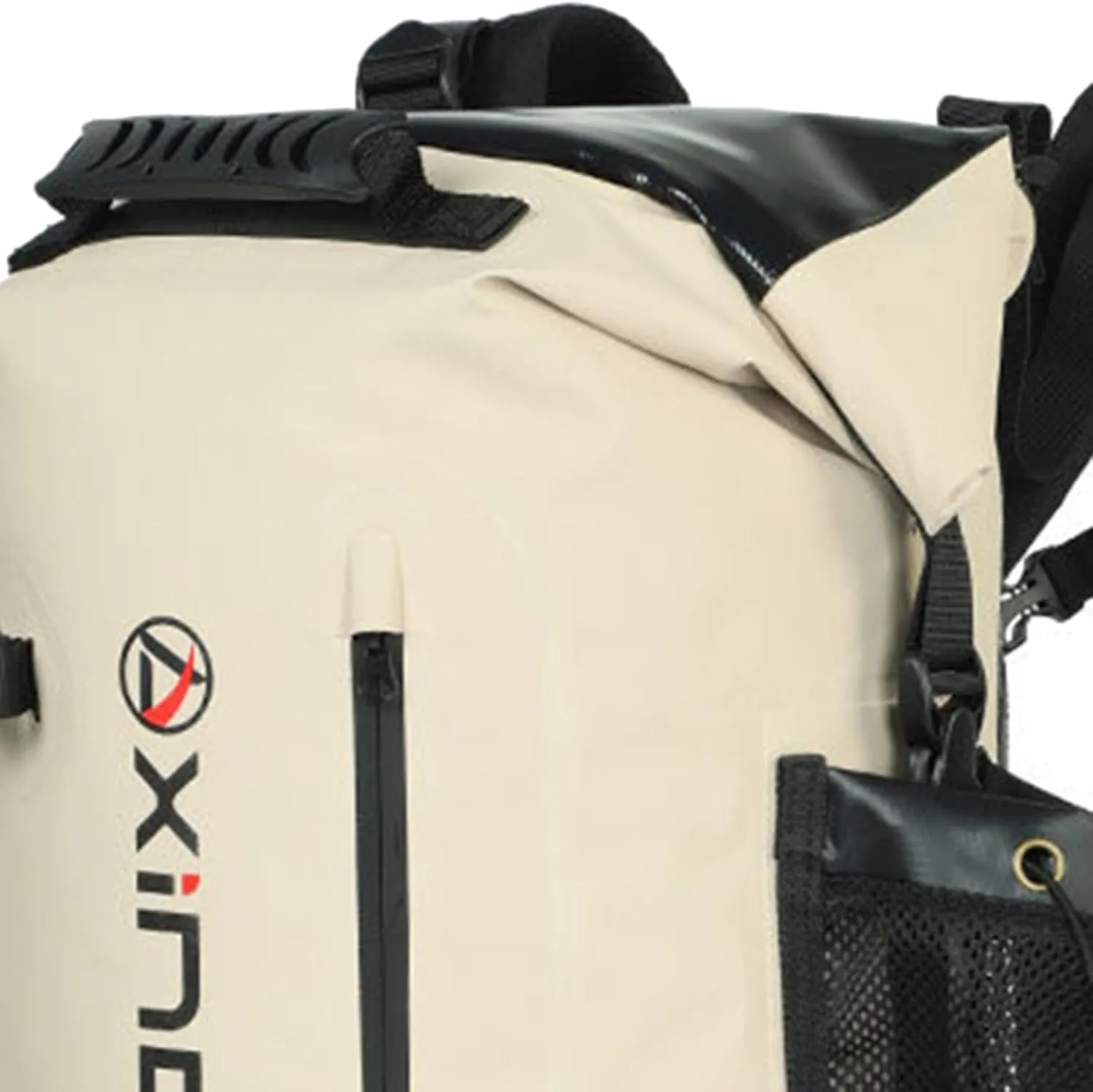 Waterproof Dry Bag Backpack with Shoulder Strap Dry Storage Bag Roll Top Sack for Sailing Boating Canoeing Water Park Rafting, Khaki, 20L