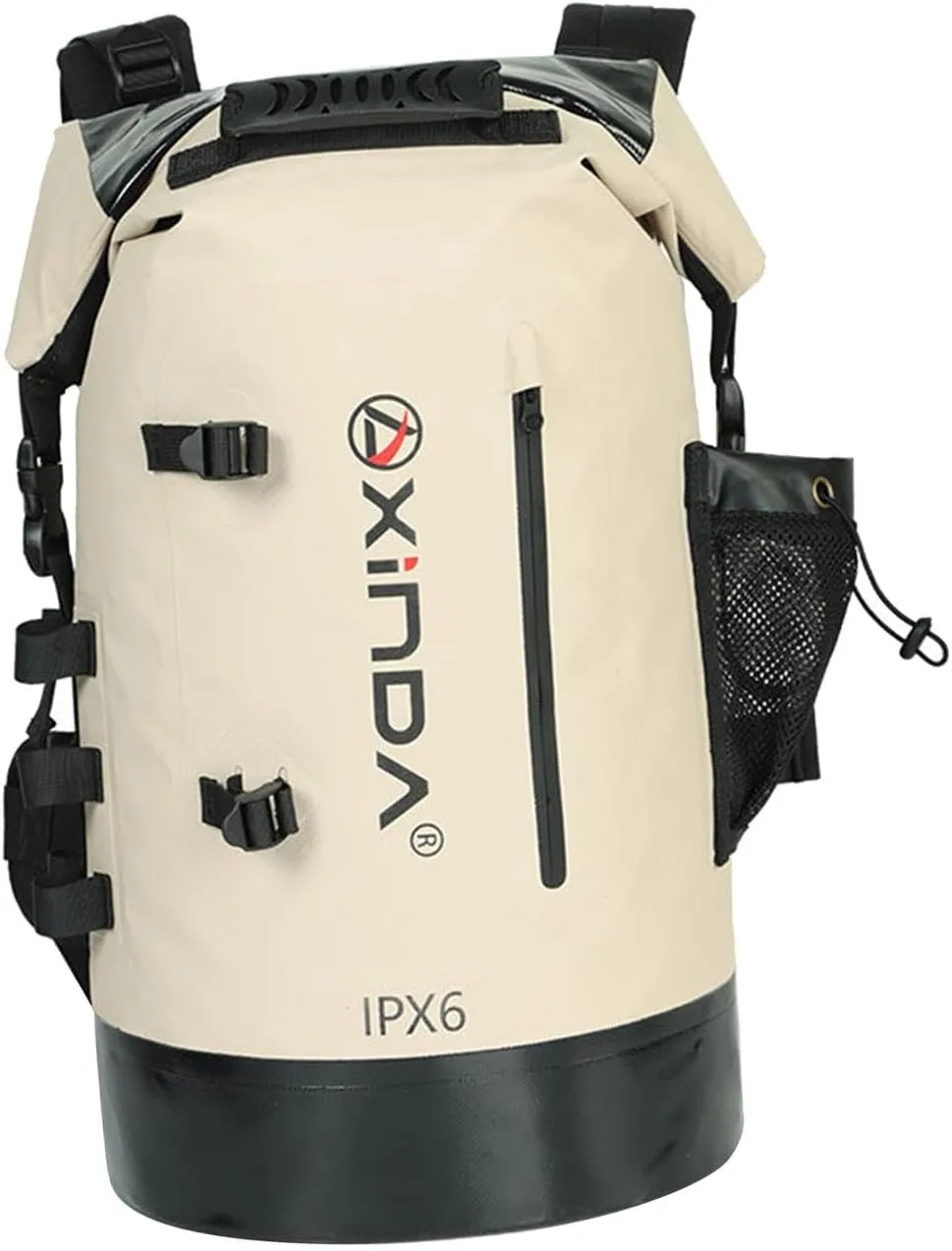 Waterproof Dry Bag Backpack with Shoulder Strap Dry Storage Bag Roll Top Sack for Sailing Boating Canoeing Water Park Rafting, Khaki, 20L