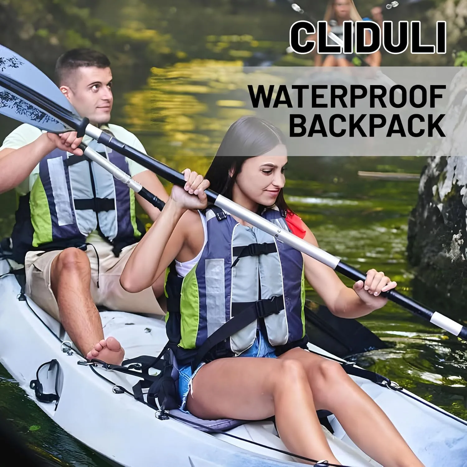 Waterproof Dry Bag,Roll Top Blue Large Waterproof Backpack 2L/5L/10L/20L/30L/40L Floating Lightweight Bags for Kayaking, Boating, Fishing, Swimming Camping with Waterproof Phone Case