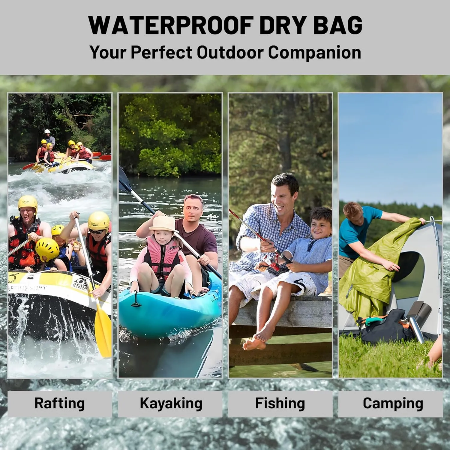 Waterproof Dry Bag,Roll Top Geometric Ombre Waterproof Backpack 5L/10L/20L Floating and Lightweight Bags for Kayaking, Boating, Fishing, Swimming and Camping