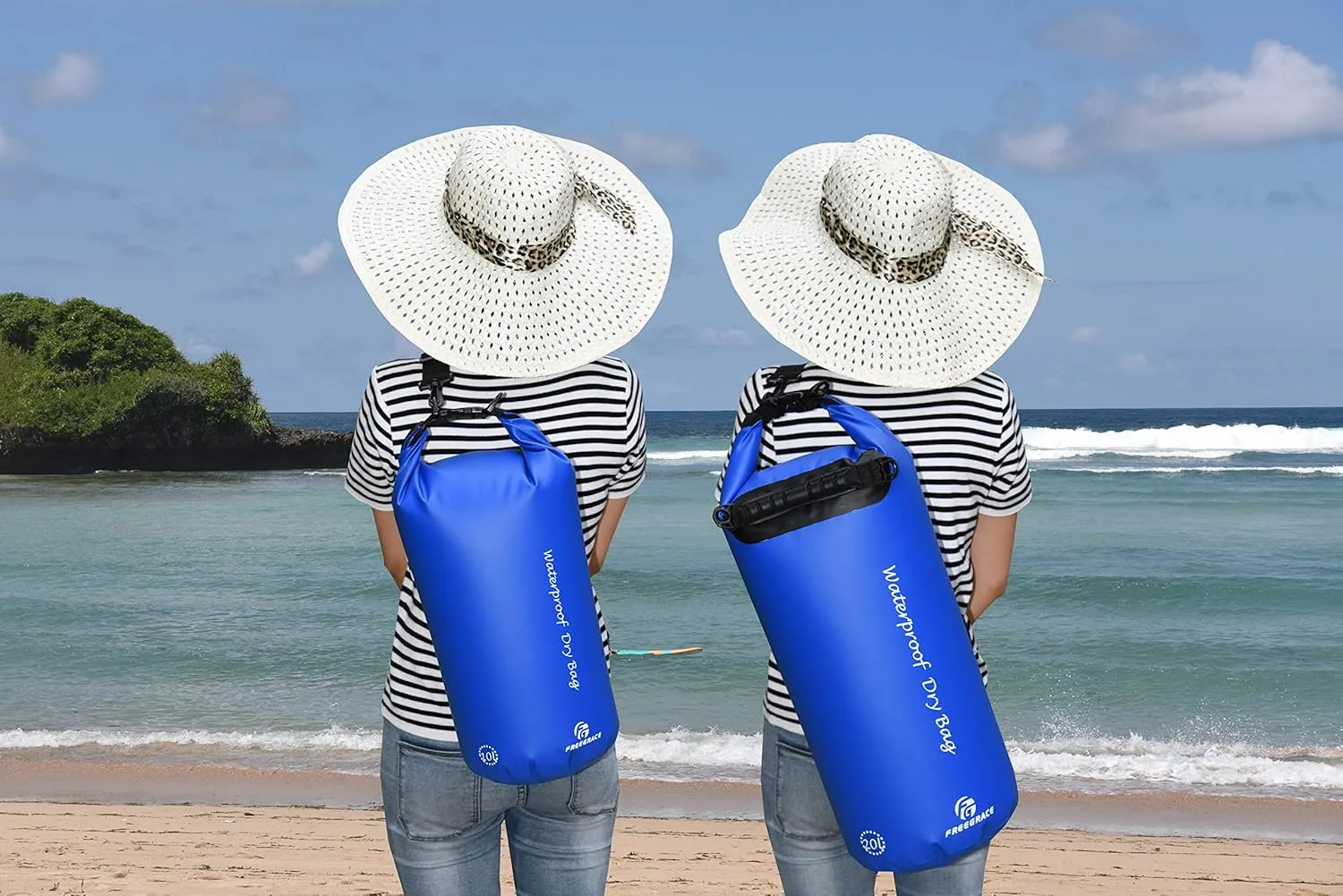 Waterproof Dry Bags Set of 3 Dry Bag with 2 Zip Lock Seals & Detachable Shoulder Strap, Waist Pouch & Phone Case - Can Be Submerged Into Water - for Swimming (Navy Blue, 5L)