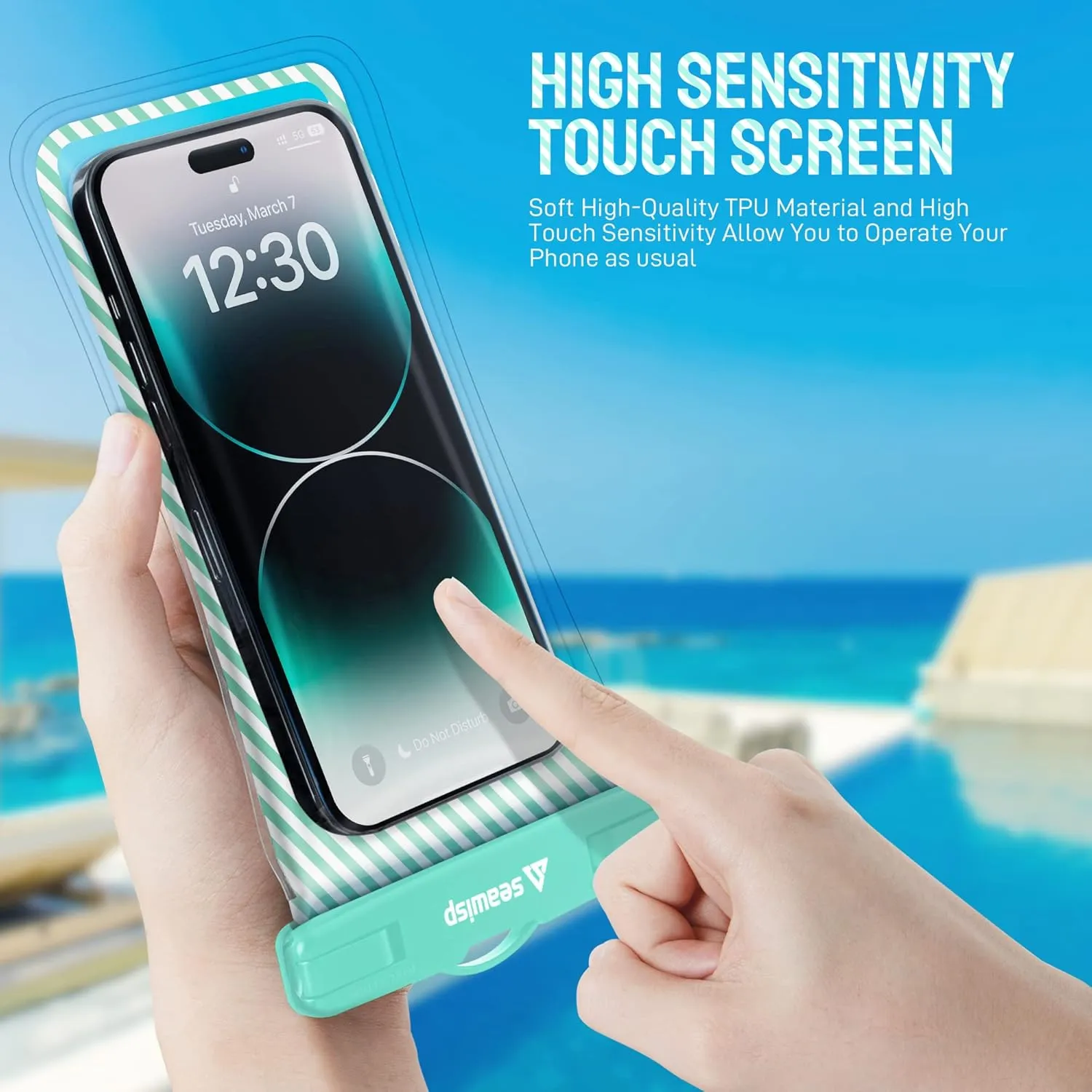 Waterproof Phone Pouch [Floating Airbag Design] Universal IPX8 Cellphone Case Dry Bag with Lanyard for iPhone 16 15 14 13 Pro Max Galaxy S24 S23 Phones Up to 6.9'' for Beach Vacation, Mint