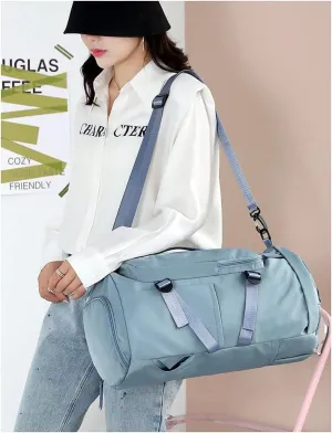 Waterproof Sports Backpack Lightweight Swim Gym Bag for Men & Women, Durable Travel Duffle with Shoulder Strap, Yoga Workout Beach Tote.Blue
