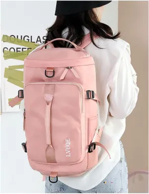 Waterproof Sports Backpack Lightweight Swim Gym Bag for Men & Women, Durable Travel Duffle with Shoulder Strap, Yoga Workout Beach Tote.Pink
