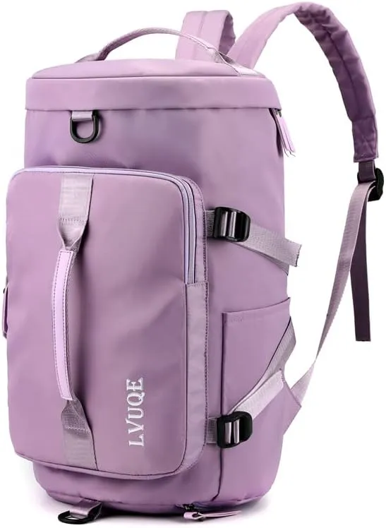 Waterproof Sports Backpack Lightweight Swim Gym Bag for Men & Women, Durable Travel Duffle with Shoulder Strap, Yoga Workout Beach Tote.Purple