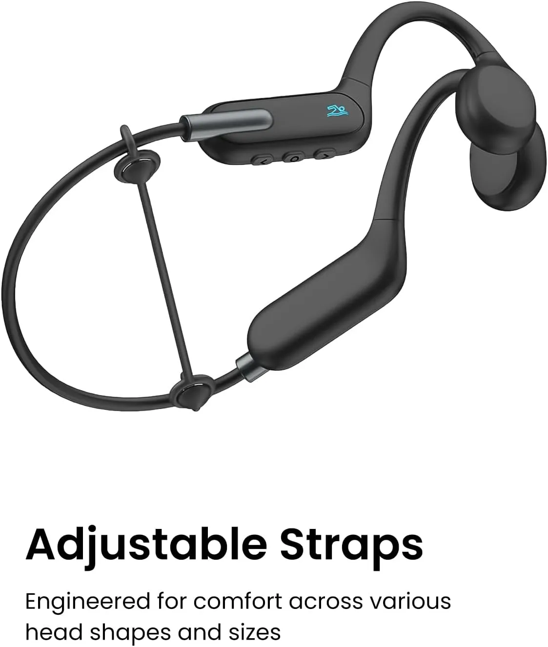Waterproof Swimming Headphones IPX8, Bone Conduction Underwater Headphones with MP3 Player 32GB Memory, Bluetooth 5.3 Wireless Open-Ear for Swimming Running Cycling Gym