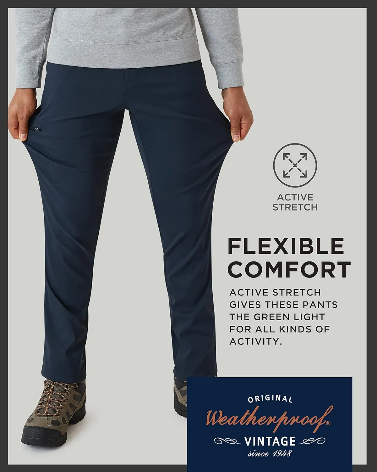 Weatherproof Vintage Casual Hiking Pants for Men - Lightweight Stretch Travel Mens Work Pants with Utility Cargo Pocket