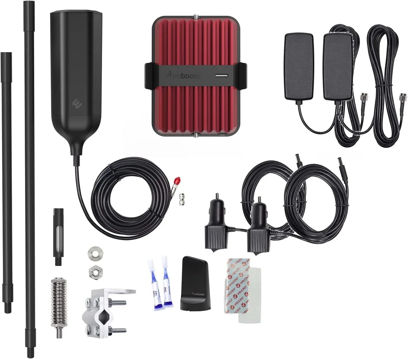weBoost Drive Reach OTR Cell Phone Signal Booster for Truckers, Big Rig to Vehicle Bundle, Includes Mag Antenna and extra in-Vehicle Server Antennas, AC/DC/CLA Power Supply. Boosts 4G/LTE/3G Signals