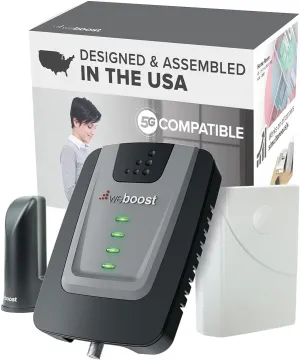 weBoost Home Room - Cell Phone Signal Booster | Boosts 4G LTE & 5G for all U.S. Networks & Carriers - Verizon, AT&T, T-Mobile & more | Made in the U.S. | FCC Approved (model 472120) (Renewed)