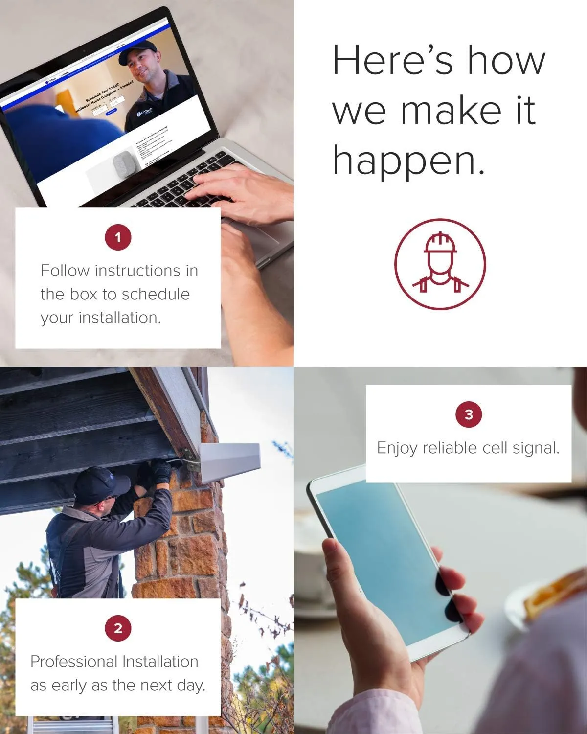 weBoost Installed Home Complete - Cell Phone Signal Booster Kit | Boosts 4G LTE & 5G for Entire Home | All U.S. Carriers - Verizon, AT&T, T-Mobile & more | Made in the U.S. | FCC Approved (mod. 47444)