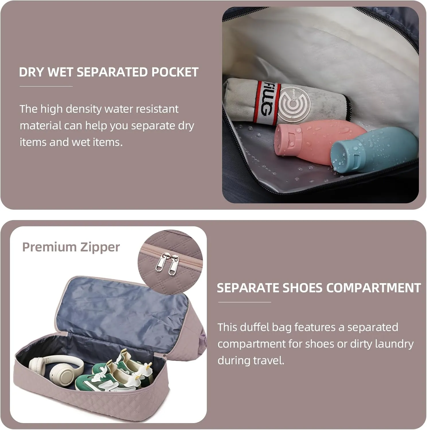 Weekender Bags for Women Travel Duffle Bag with Shoe Compartment Overnight Carry On Duffel Bag Gym Tote Bag with Toiletry Bag