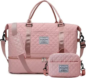 Weekender Bags for Women Travel Duffle Bag with Shoe Compartment Overnight Carry On Duffel Bag Gym Tote Bag with Toiletry Bag