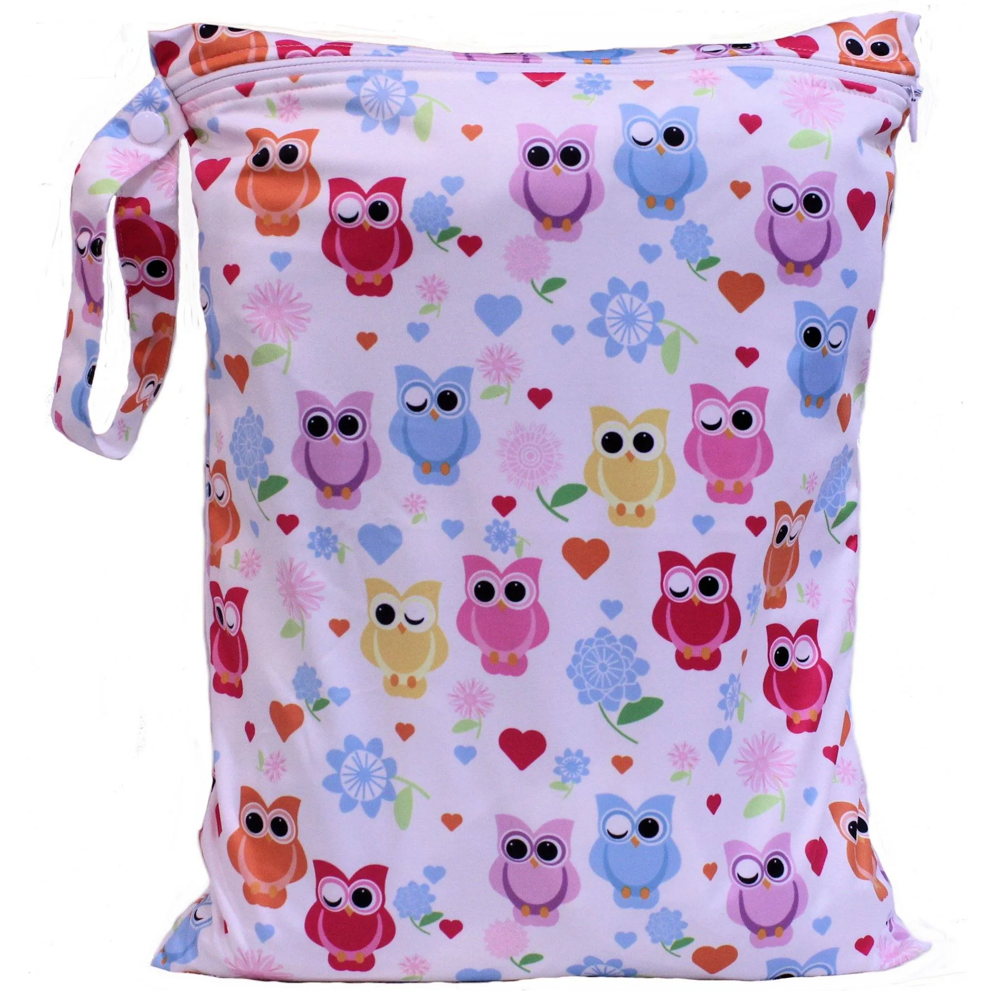 Wet Bag 30 x 40cm - Pink Owls
