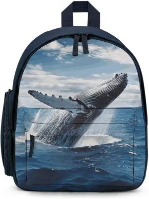 Whale Above Sea Water in The Ocean Travel Backpack Casual Bag Lightweight Hiking Backpacks for Business, Travelling, Hiking