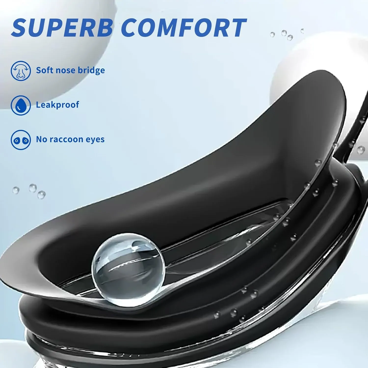 Whale Polarized Swim Goggles, GE Anti-Fog Anti-UV Protection No Leaking Swimming Pool Goggles for Men, Women, and Youth