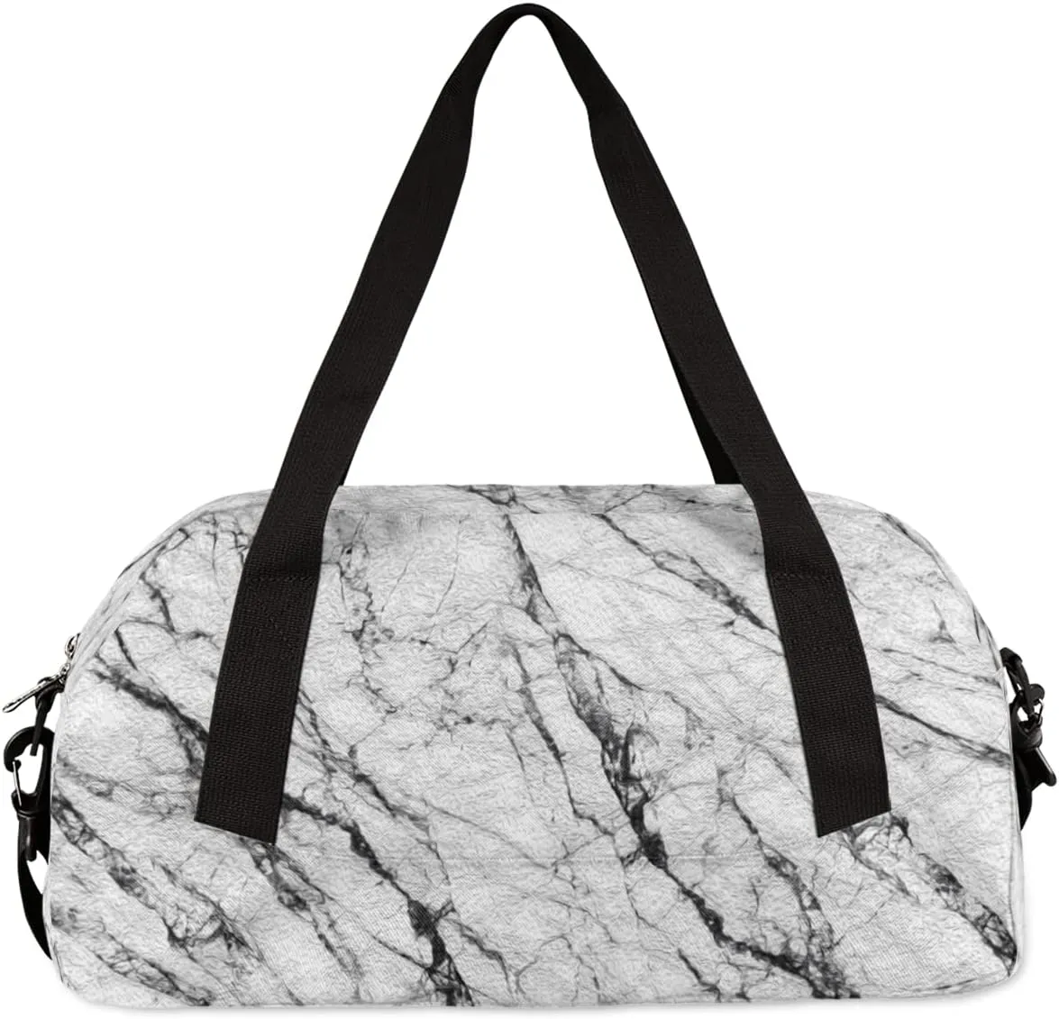 White Marble Texture Kids Duffel Bag for Girls Boys Teens, Marble Texture Oil Painting Dance Bag Overnight Small Duffel Bag Carry On Weekend Sports Gym Travel Bag for School Practice Gymnastics Ballet