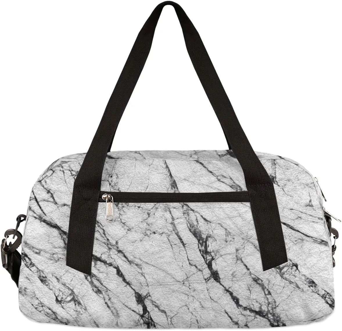 White Marble Texture Kids Duffel Bag for Girls Boys Teens, Marble Texture Oil Painting Dance Bag Overnight Small Duffel Bag Carry On Weekend Sports Gym Travel Bag for School Practice Gymnastics Ballet