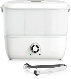 White Square Towel Steamer with Towel Clamp