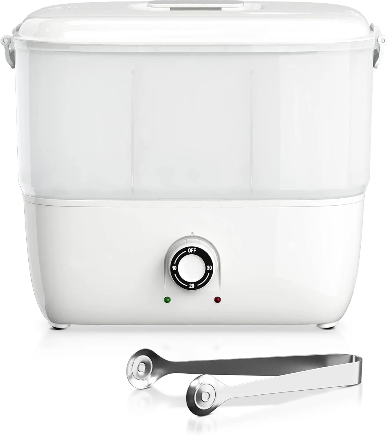 White Square Towel Steamer with Towel Clamp