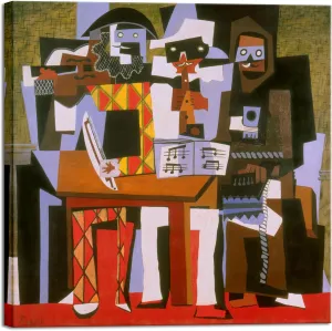 Wieco Art Canvas Prints Three Musicians 1921 by Pablo Picasso Abstract Canvas Wall Art for Wall Decor and Home Office Decorations