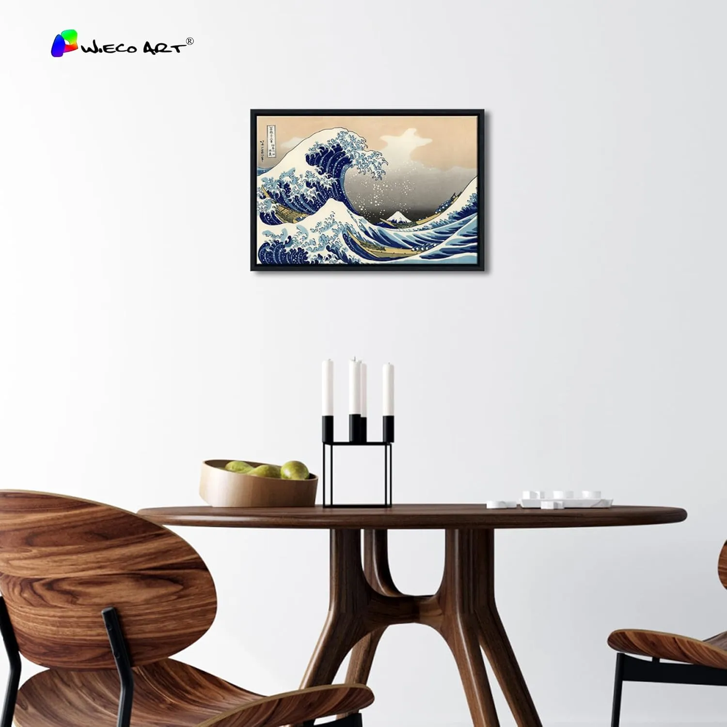 Wieco Art Framed Wall Art Canvas Prints Ocean Beach Picture Paintings for Home Office Decorations Wall Decor Great Wave of Kanagawa Katsushika Hokusai Modern Landscape Sea Artwork