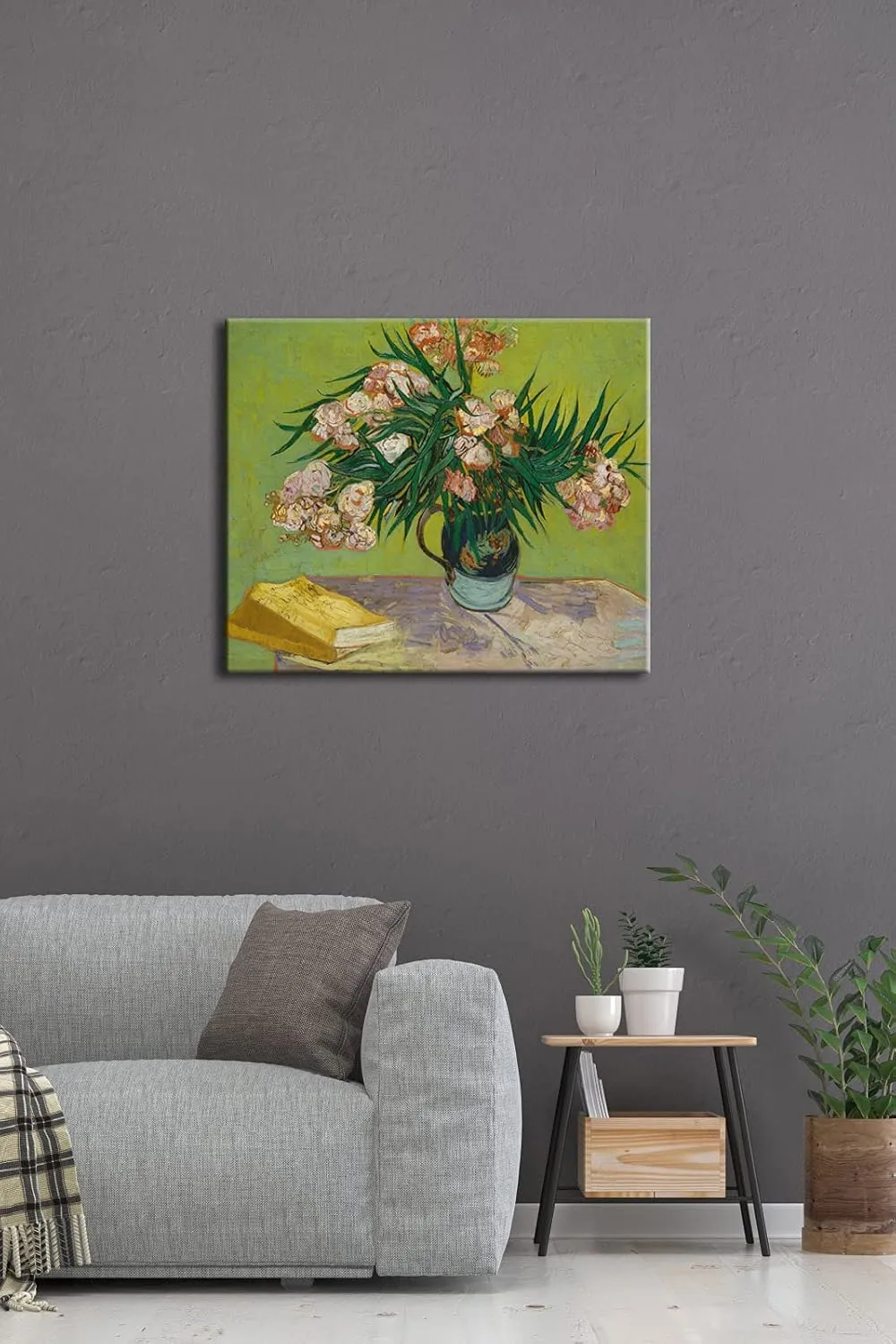 Wieco Art Large Giclee Canvas Prints Wall Art Oleanders 1888 by Van Gogh Famous Floral Oil Paintings Reproduction Modern Gallery Wrapped HD Classic Abstract Flowers Pictures Artwork for Home Decor