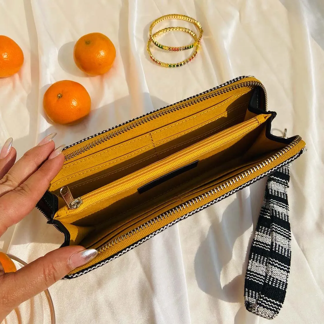 Wildflower Black Beauty Long Wallet for Women