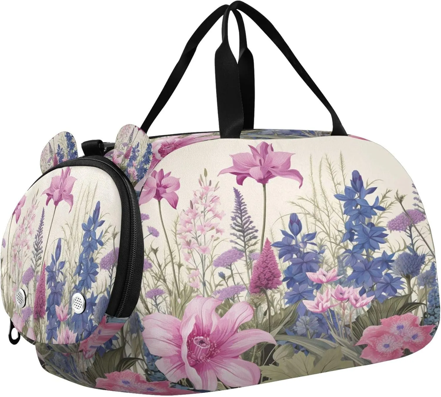 Wildflowers Kids Overnight Sports Duffel Bags with Shoe Compartment & Wet Pocket Travel Sport Gym Bag for Girls Boys