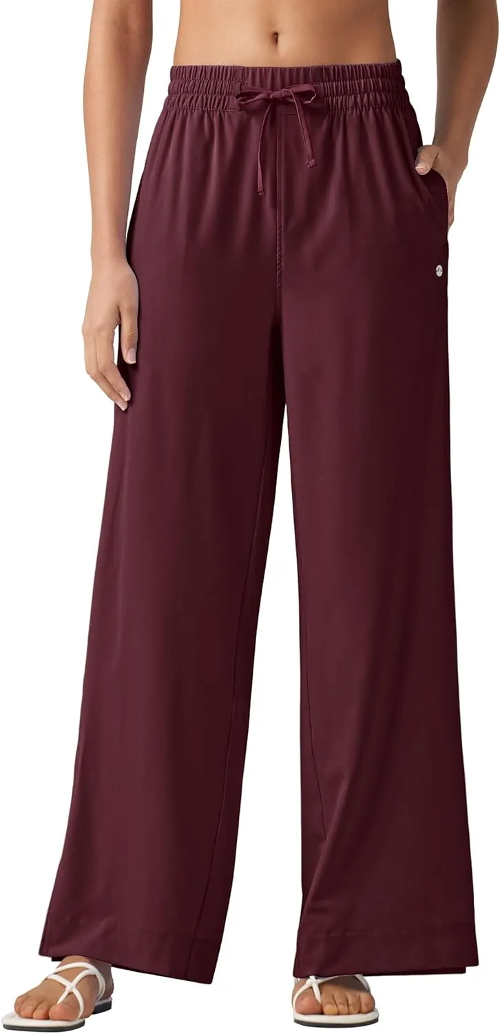 Willit Women's Wide Leg Pants Swim Beach Pants UPF 50  Lightweight Travel Quick Dry Sun Protective 29" 31"