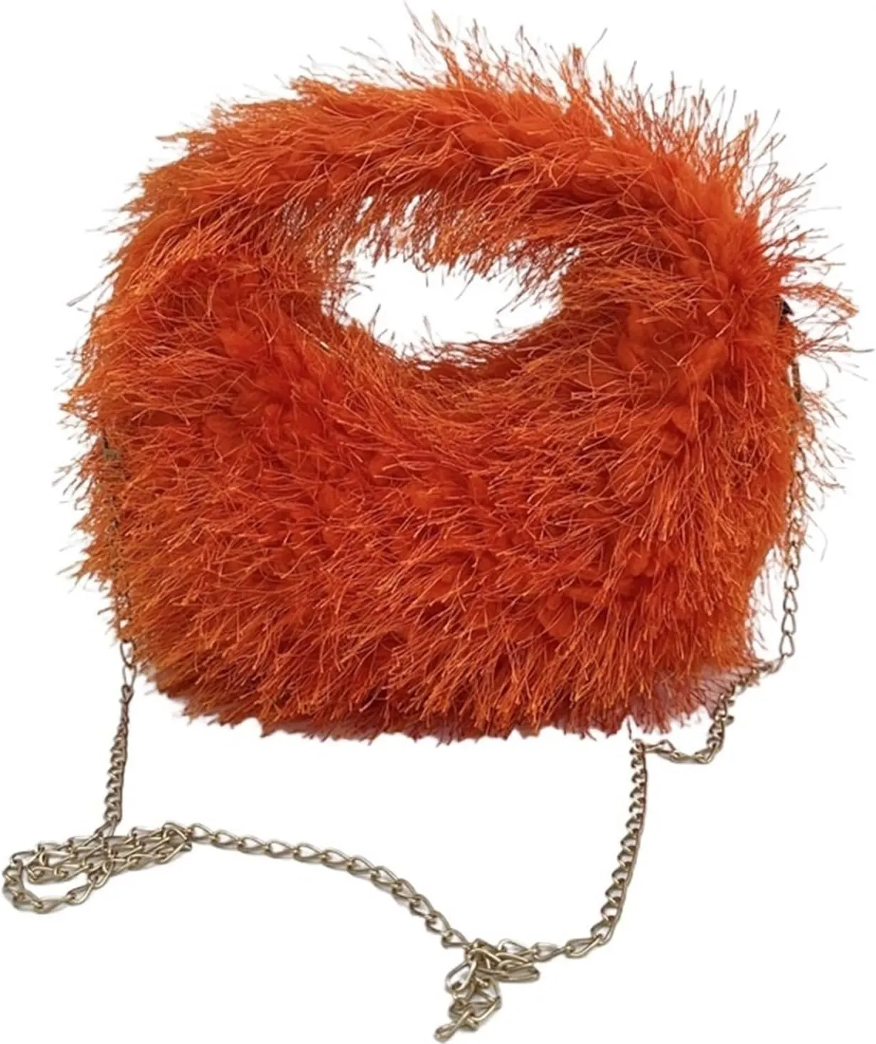 Winter Small Bag Hand Bag Women's Furry Short Handle Clutch Soft Plush Warm Bag For Women