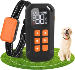 Wireless Dog Fence, Electric Fence for Dogs,Dog Fence Outdoor for Yard, Portable 2 in 1 Electric Dog Fence and Training Collar System with Waterproof Dog Training Collar