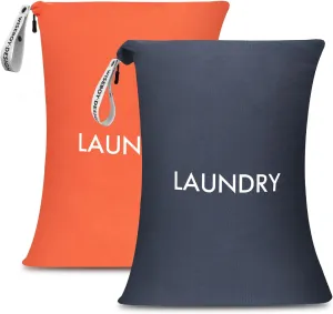 WiseBoy 2 Pack Laundry Bags, Travel Laundry Bag for Dirty Clothes, Washable Nylon Wet Dry Bag, Swimming Yoga Bathing Suit Workout Wet Dry Bags
