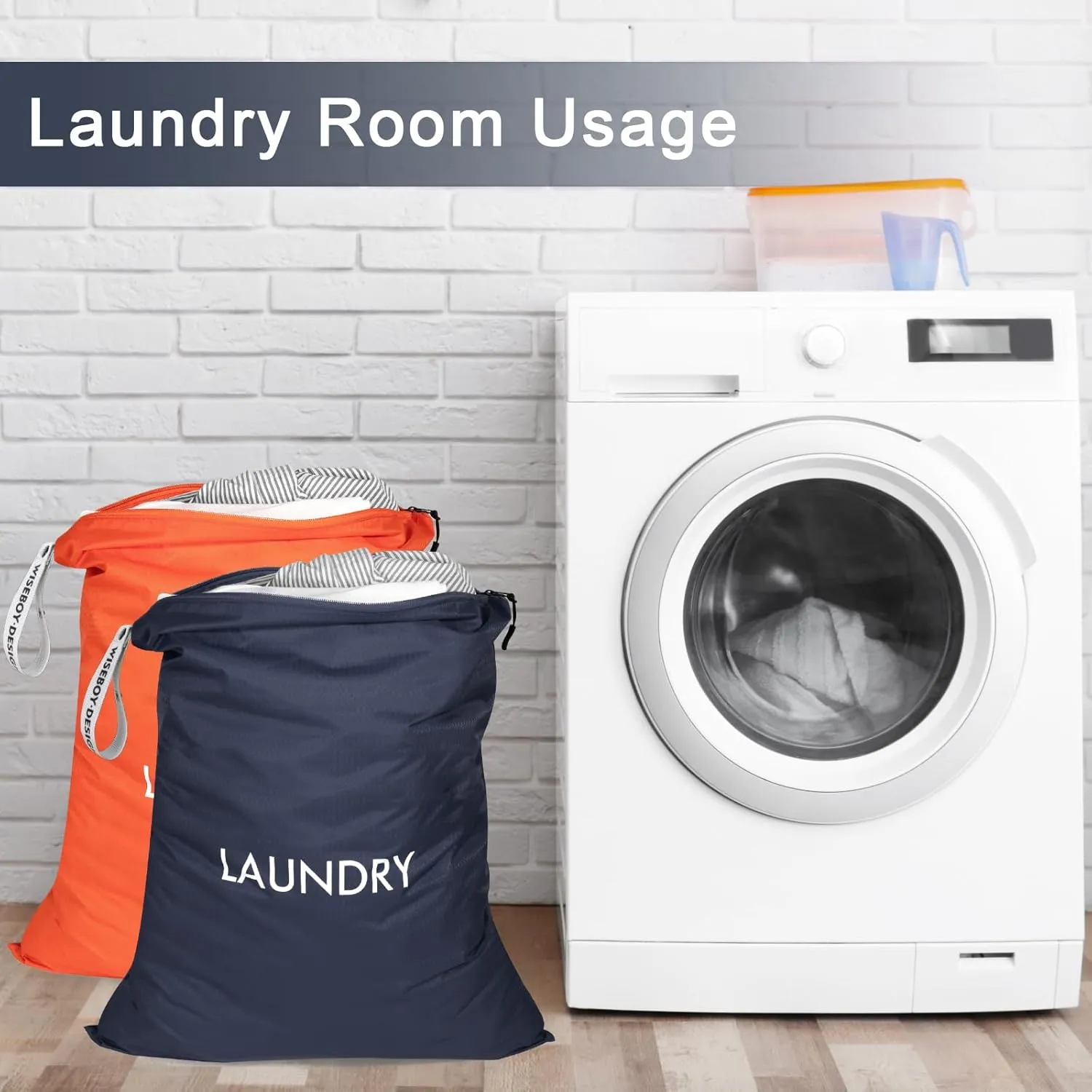 WiseBoy 2 Pack Laundry Bags, Travel Laundry Bag for Dirty Clothes, Washable Nylon Wet Dry Bag, Swimming Yoga Bathing Suit Workout Wet Dry Bags