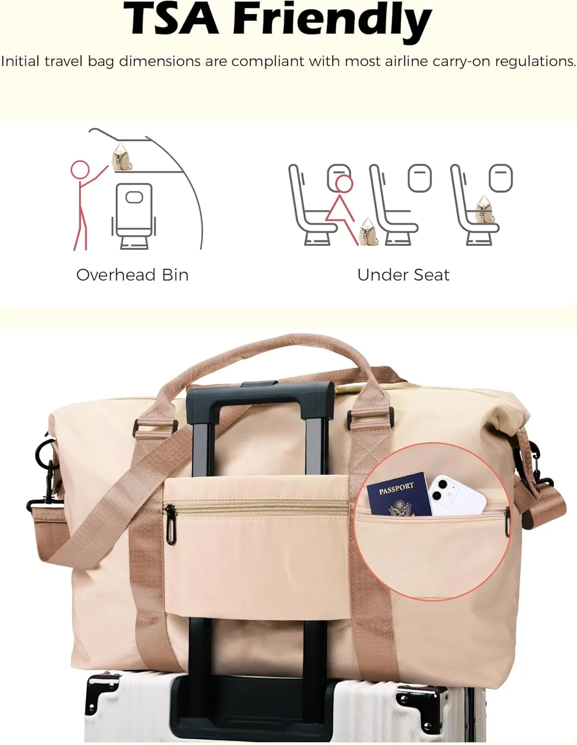 Women Birthday Gifts, Initial Travel Duffel Bag, Personalized Weekender Bag，Monogram Overnight Bag Gift for Grandmother,Birthday Gifts Personalized Gifts Bridesmaid Gifts (Letter N)