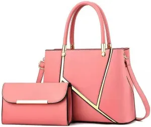 Women Handbag Geometric Tote Bag Long Wallet Shoulder Bag Top Handle Handbag Purse 2 Pcs Set