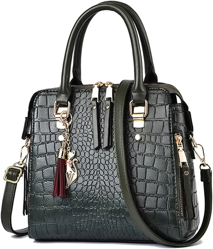 Women Handbag PU Leather Stone Pattern Shoulder Bag Large Capacity Messenger Bag