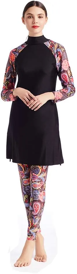 Women Modest Muslim Swimsuit Full Coverage Swimwear Islamic Hijab Ladies Beachwear Swimming Burkini Swim Suit