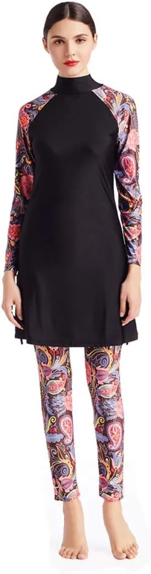 Women Modest Muslim Swimsuit Full Coverage Swimwear Islamic Hijab Ladies Beachwear Swimming Burkini Swim Suit