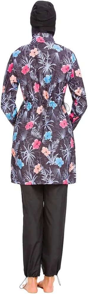 Women Modest Muslim Swimsuit Full Coverage Swimwear Islamic Hijab Ladies Beachwear Swimming Burkini Swim Suit