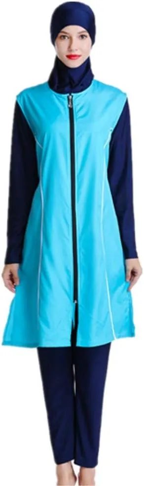 Women Modest Muslim Swimsuit Full Coverage Swimwear Islamic Hijab Ladies Beachwear Swimming Burkini Swim Suit