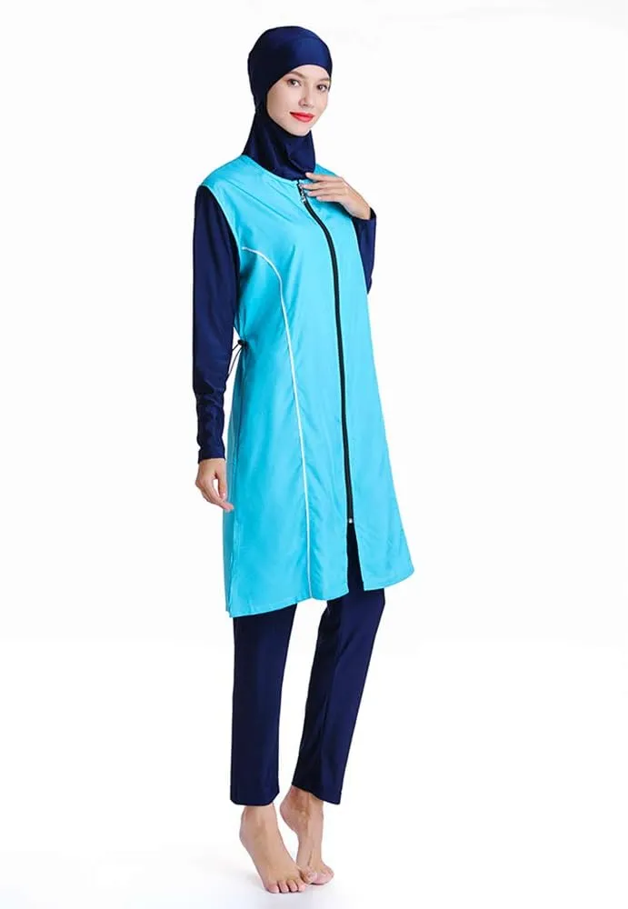 Women Modest Muslim Swimsuit Full Coverage Swimwear Islamic Hijab Ladies Beachwear Swimming Burkini Swim Suit