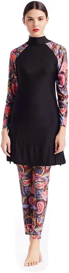 Women Modest Muslim Swimsuit Full Coverage Swimwear Islamic Hijab Ladies Beachwear Swimming Burkini Swim Suit