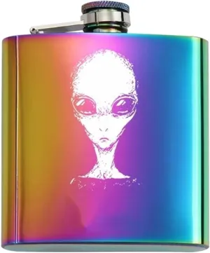 Women Portable Travel Small Flasks Stainless Steel Flasks with Funnel Wedding Party Birthdays Flasks for Liquor for Men 6Oz(D)