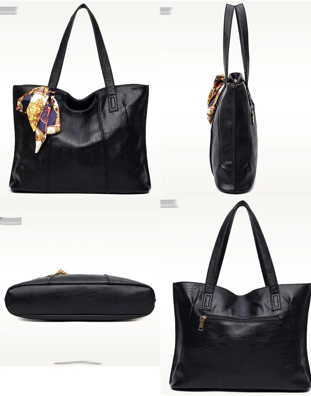 Women Tote Bag Bow Silk scarf Shoulder Bags Fashion Large Capacity Handbag