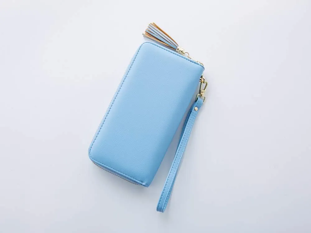 Women Wallets Tassel Bifold Ladies Cluth Wristlet Wrist strap Long Purse