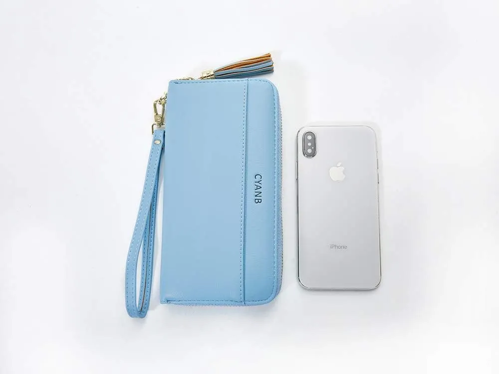 Women Wallets Tassel Bifold Ladies Cluth Wristlet Wrist strap Long Purse